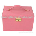 Pink Textured Leather Jewelry Case